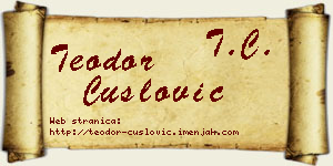 Teodor Ćuslović vizit kartica